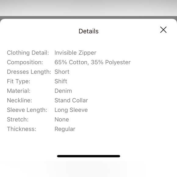 Commense Denim Stand Collar Puff Sleeve Mini Dress - Picture 8 of 8